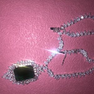 Crystal Emerald Necklace Set